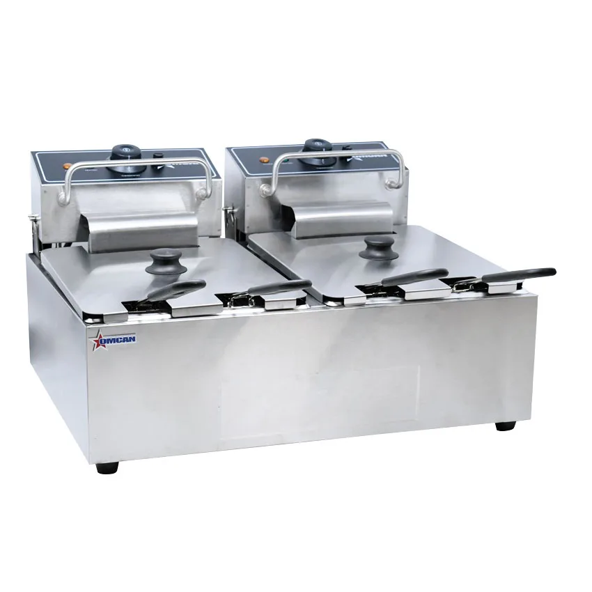 6 qt (7 Liters) Double Countertop Electric Fryer – 110V, 1Ph, 1350W (x2)