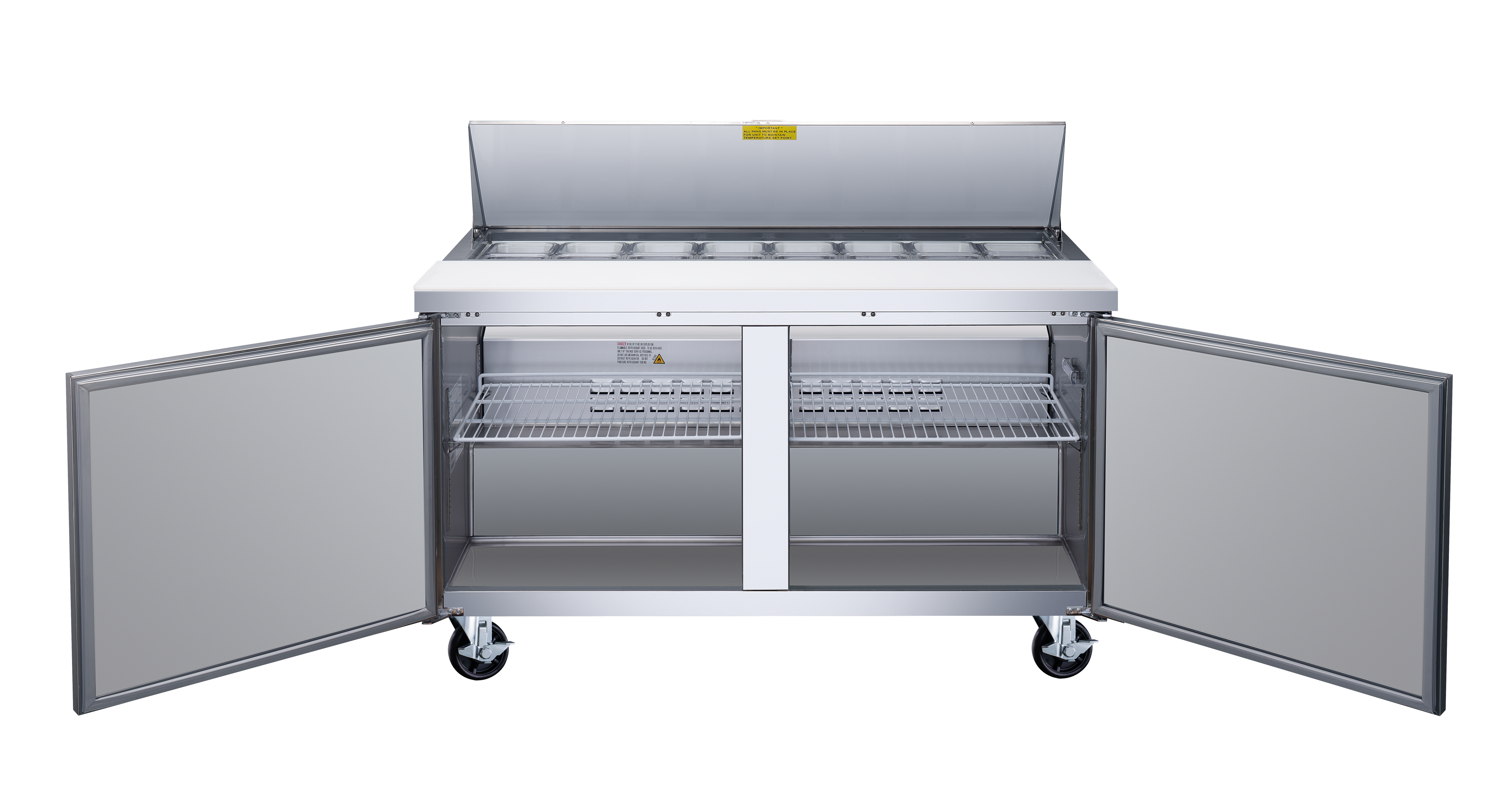 60″ Two (2) Door Refrigerated Prep Table, 15 cu.ft. (425 L), Stainless Steel