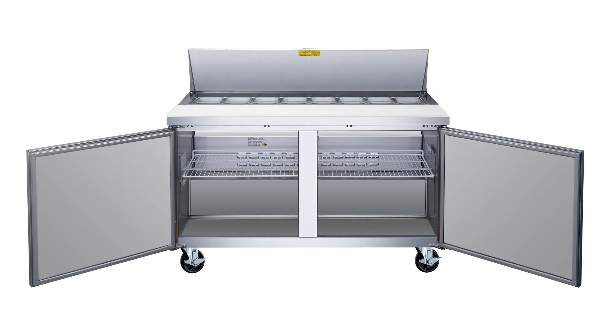 60″ Two (2) Door Refrigerated Prep Table, 15 cu.ft. (425 L), Stainless Steel