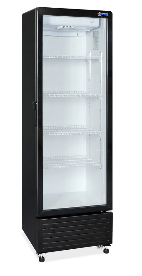 23″ One (1) Glass Door Refrigerator, 10.7 cu.ft. (285 L), Black