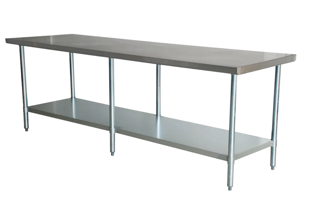 24″ x 108″ All Stainless Steel Worktable with Stainless Steel Undershelf and Legs