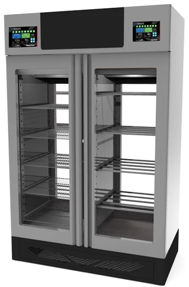 Stagionello® Maturmeat® 100+100 kg Meat Curing and Salami Curing Cabinet Combo with Climatouch®, Fumotic® – Total View