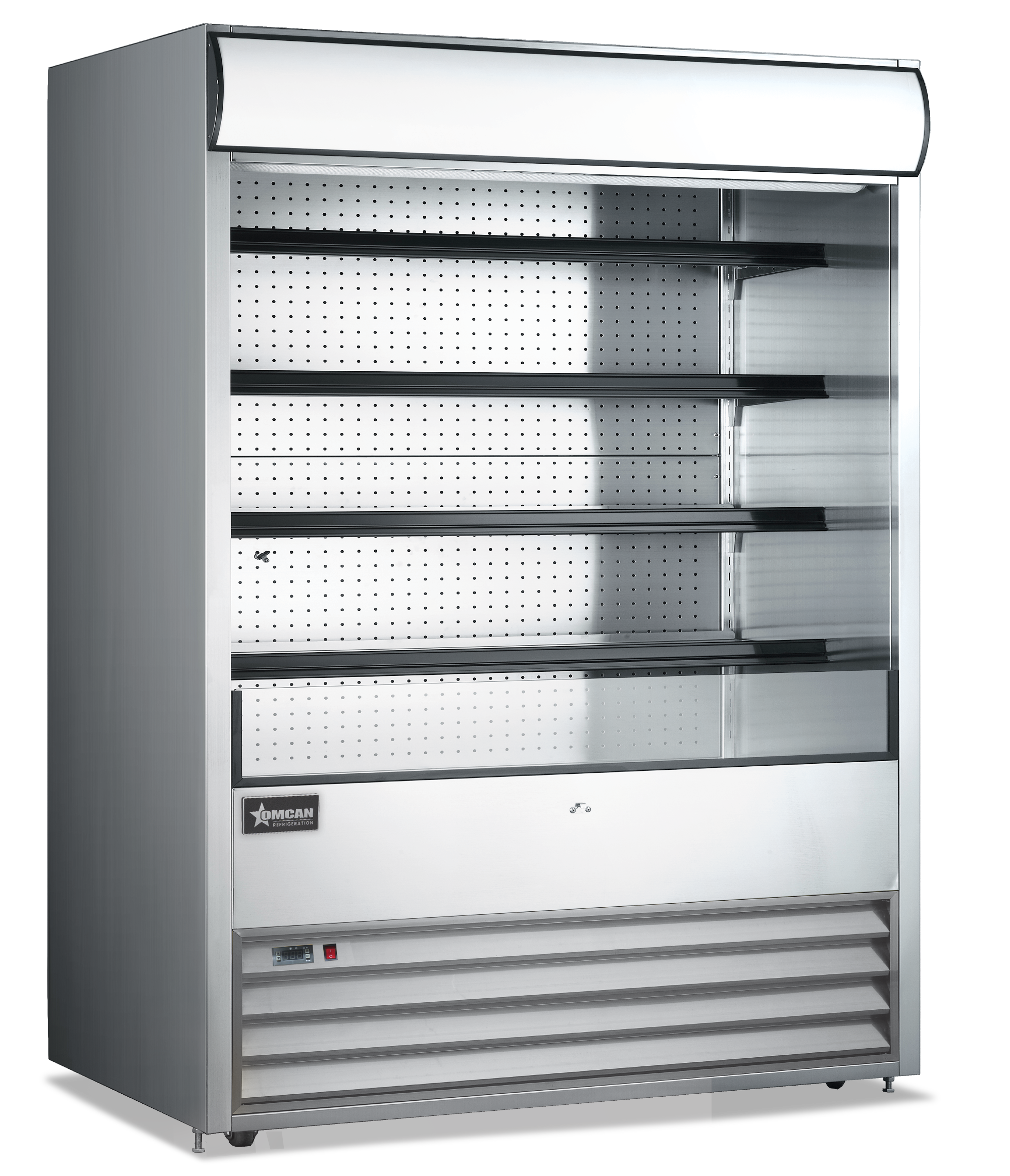72″ Four (4) Shelf Grab-and-Go Open Refrigerated Floor Self-Serve Display Case, 37 cu.ft. (1048 L), Stainless Steel