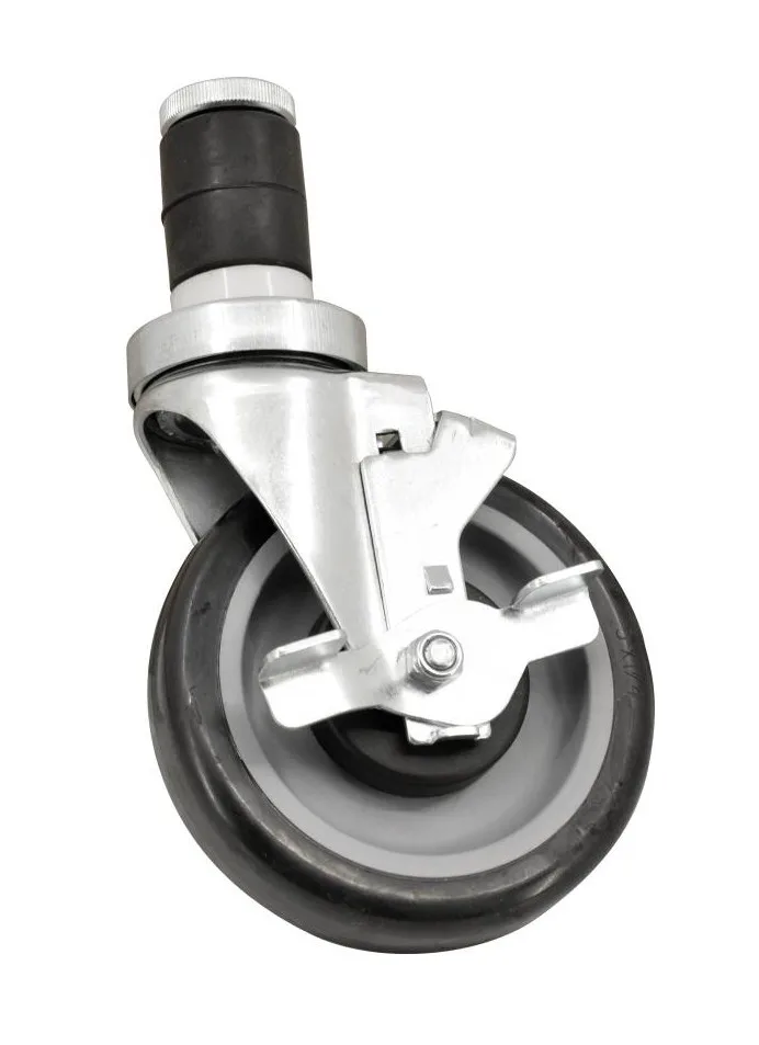 5" Caster with Brake for Worktables, Equipment Stands and Steam Tables