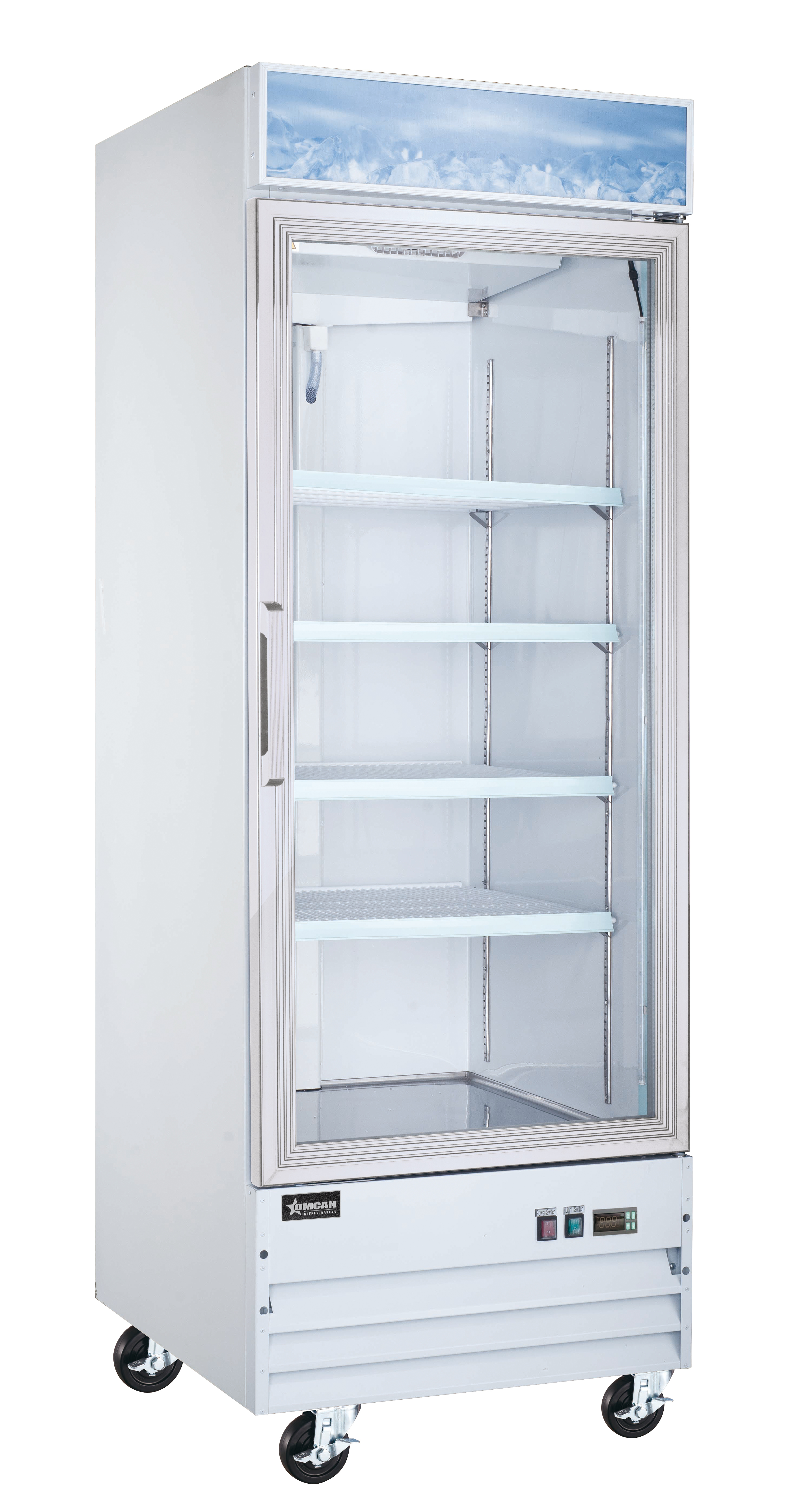 31” One (1) Glass Door Display Freezer, 23 cu.ft (648 L), White