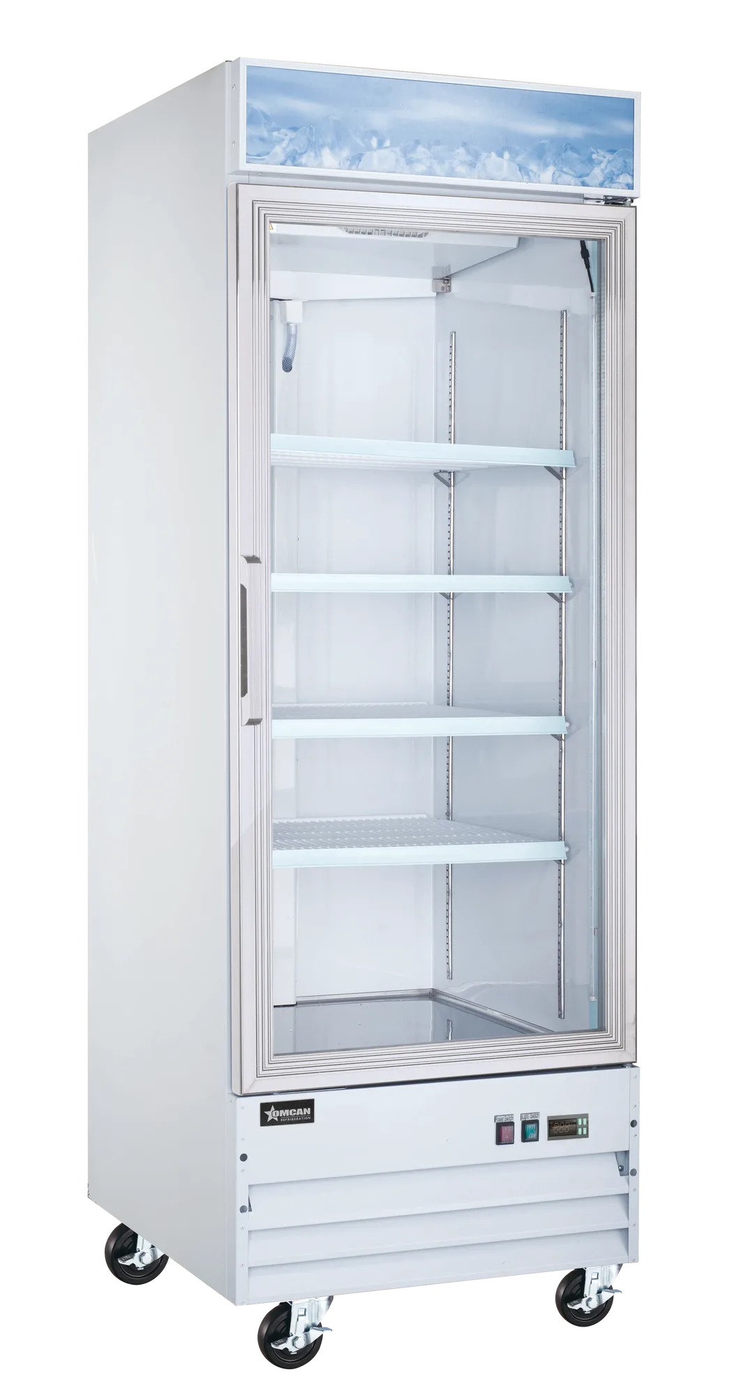 31” One (1) Glass Door Display Freezer, 23 cu.ft (648 L), White