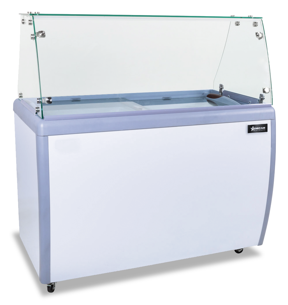 50″ 8+6 Tubs Capacity Ice Cream Dipping Freezer with Flat Sneeze Guard
