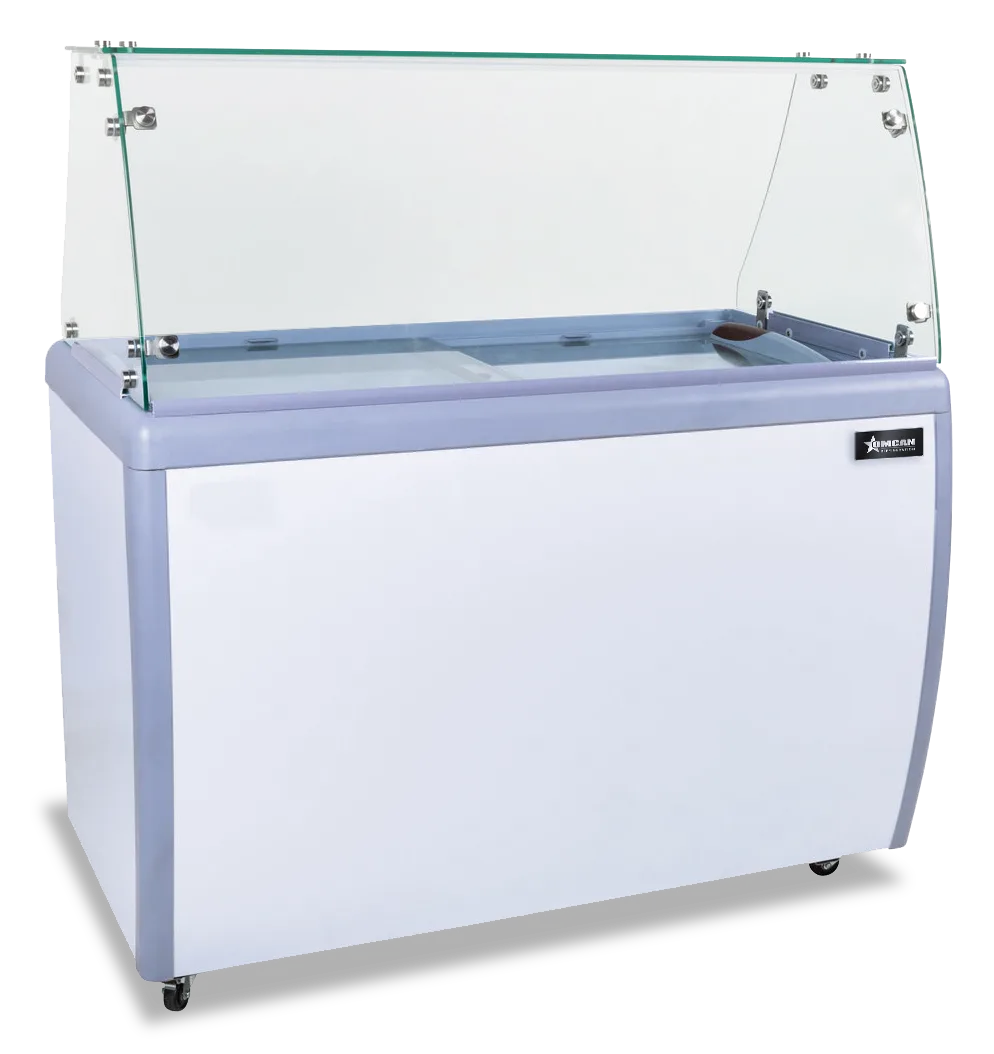 50″ 8+6 Tubs Capacity Ice Cream Dipping Freezer with Flat Sneeze Guard