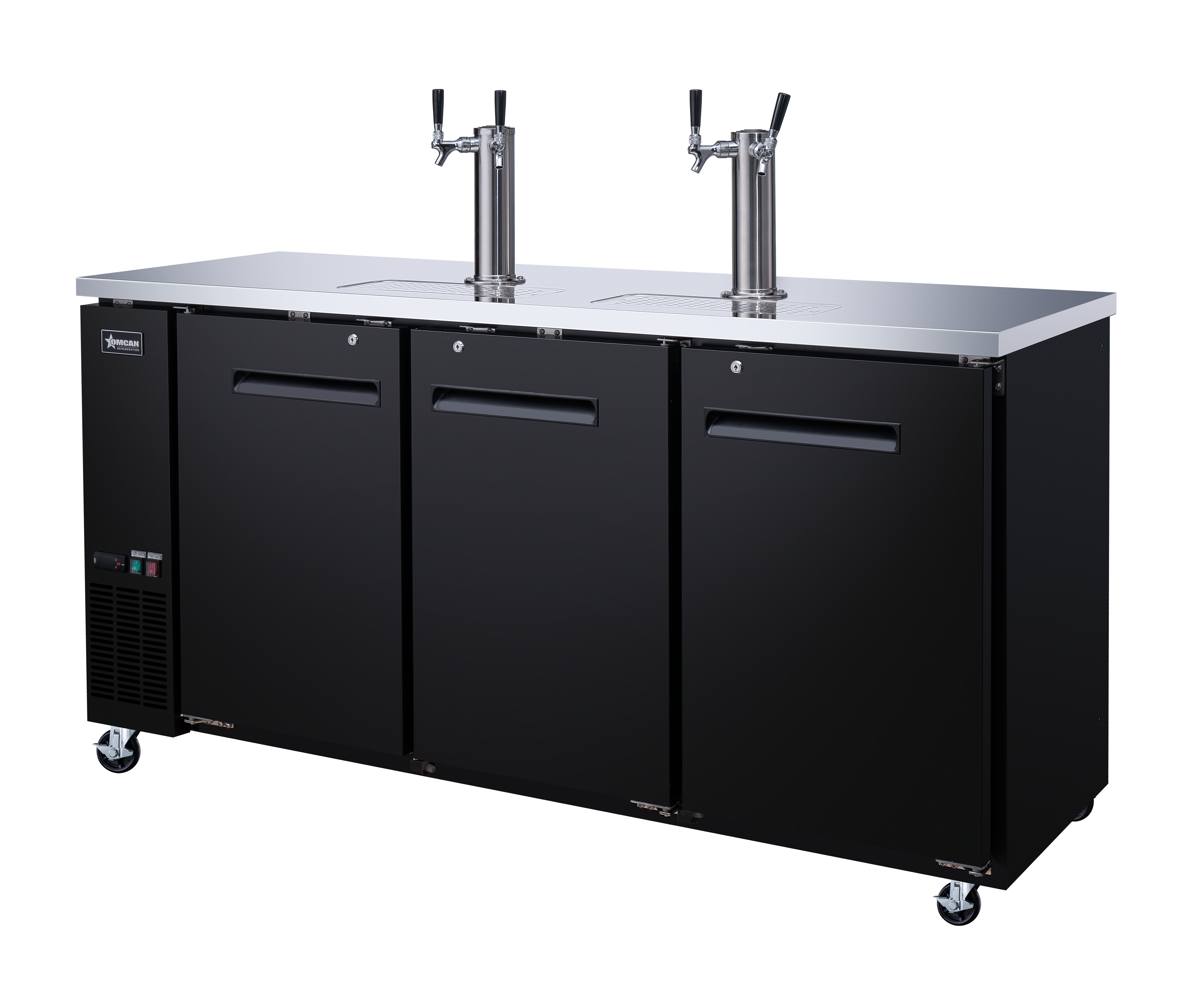 73″ Three (3) Door Kegerator / Beer Dispenser with 2 Taps, 19.6 cu.ft. (556 L)