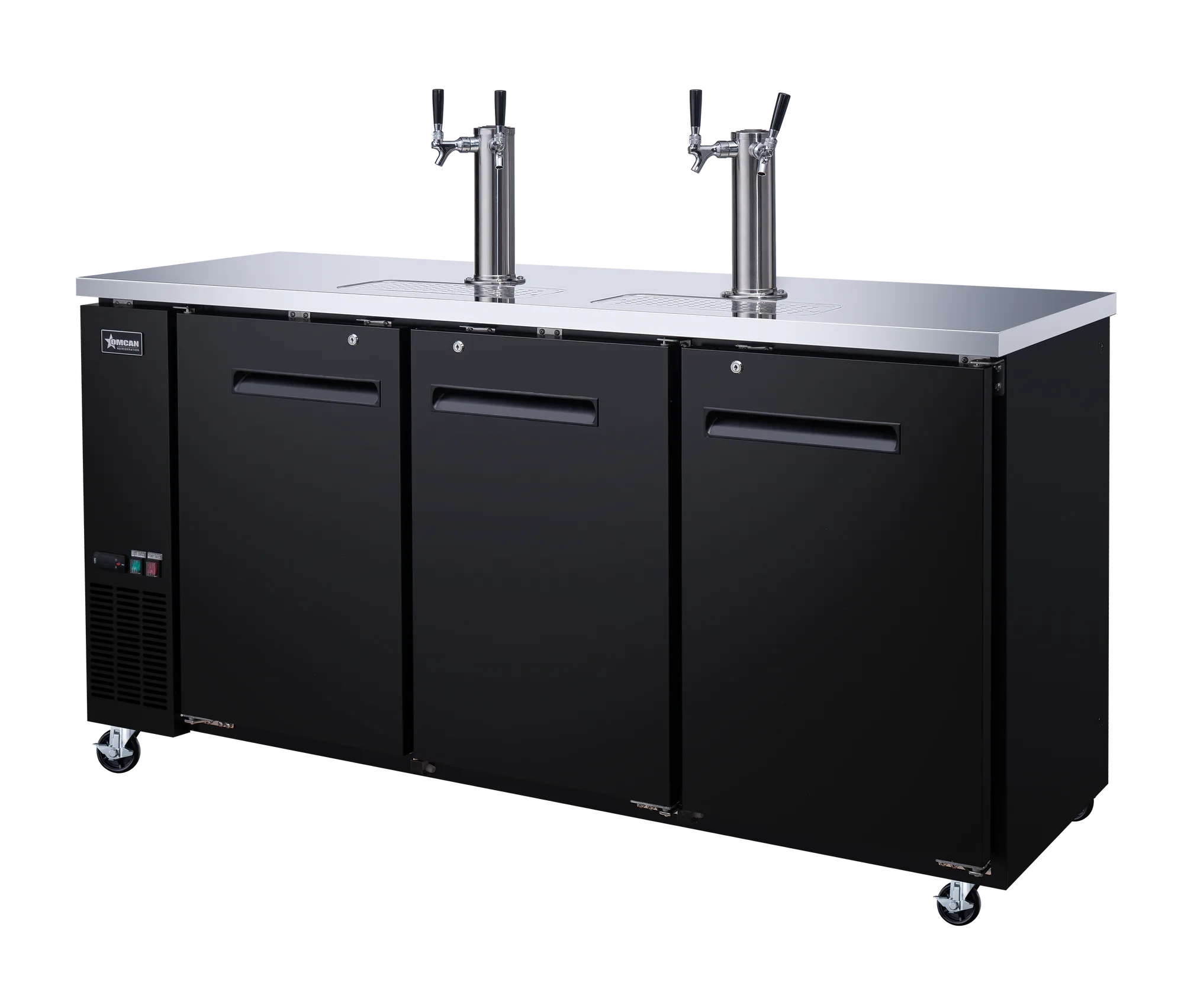 73″ Three (3) Door Kegerator / Beer Dispenser with 2 Taps, 19.6 cu.ft. (556 L)