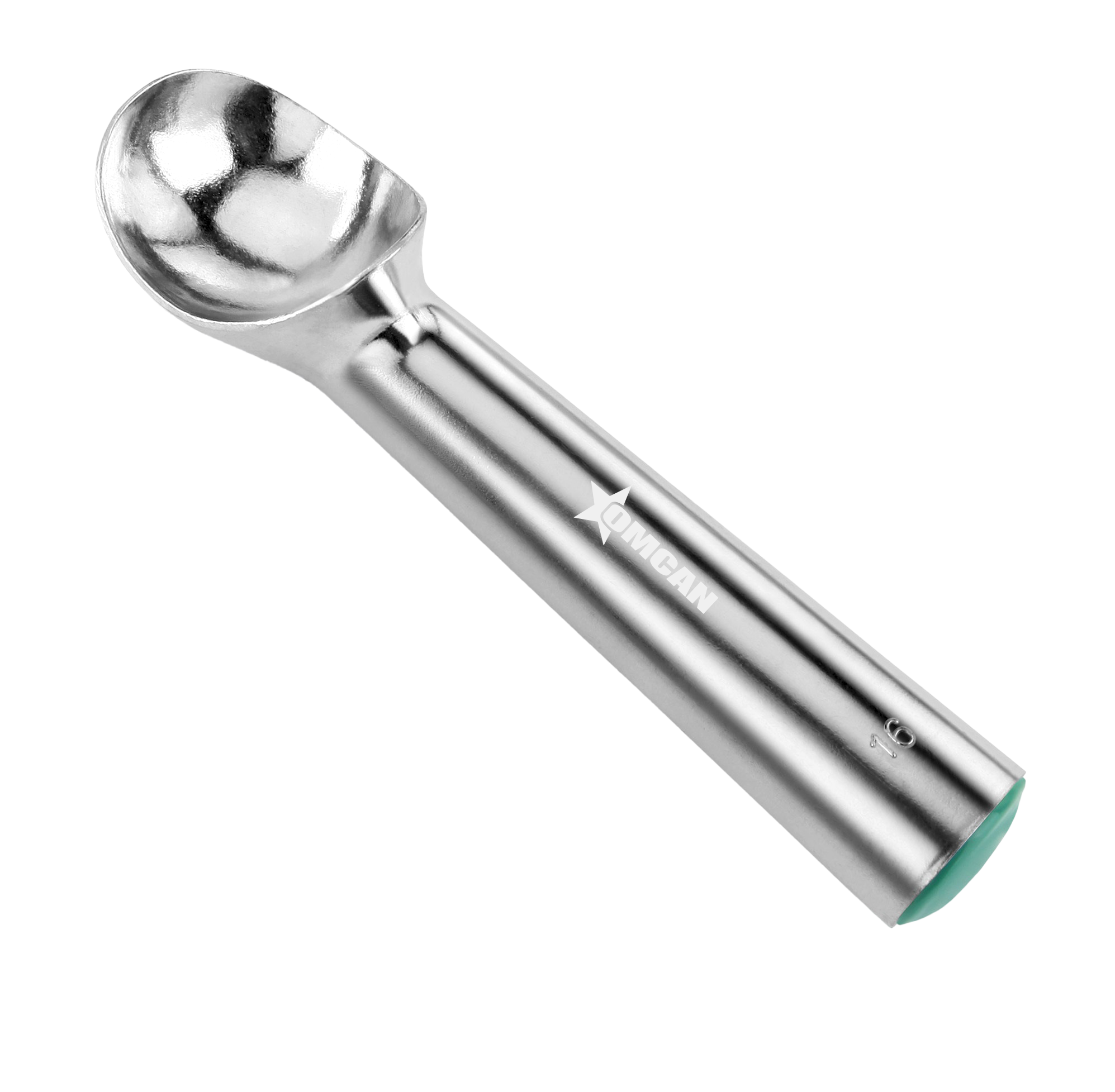 Aluminum Ice Cream Scoop / Dipper #16, Green - 2 1/2 oz. (74 ml)