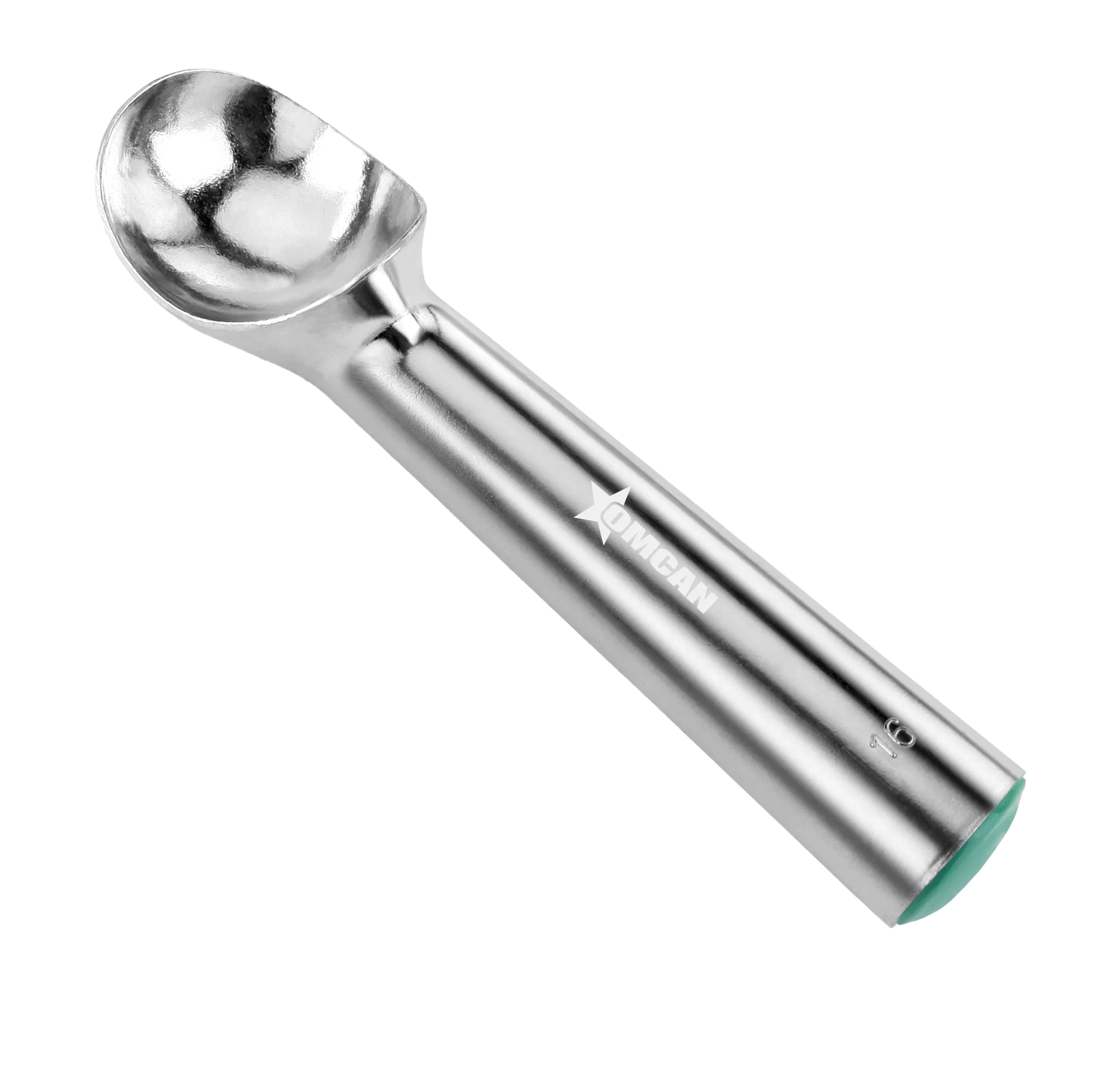 Aluminum Ice Cream Scoop / Dipper #16, Green - 2 1/2 oz. (74 ml)