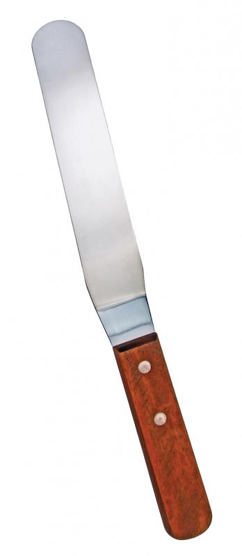 Stainless Steel Offset Baking / Icing Spatula with 6 1/2″ x 1 5/16″ blade and Wooden Handle