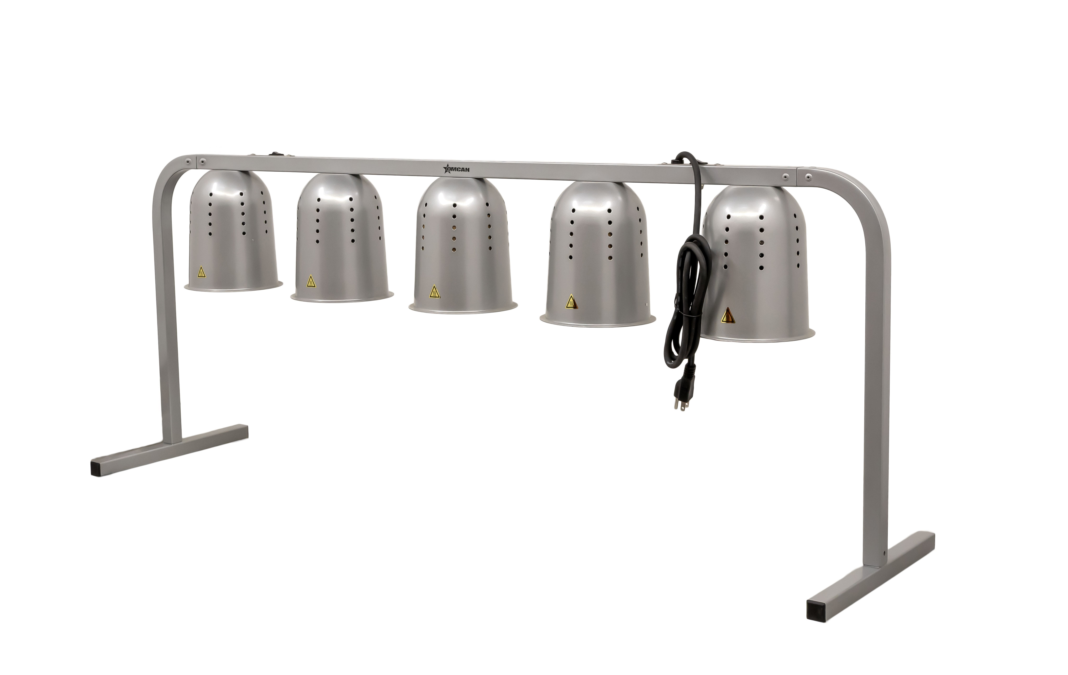5-Bulb Commercial Portable Heat Lamp, Silver -  5 x 250W, 110V/60Hz/1Ph