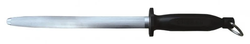 10" Oval Sharpening Steel with Black Handle