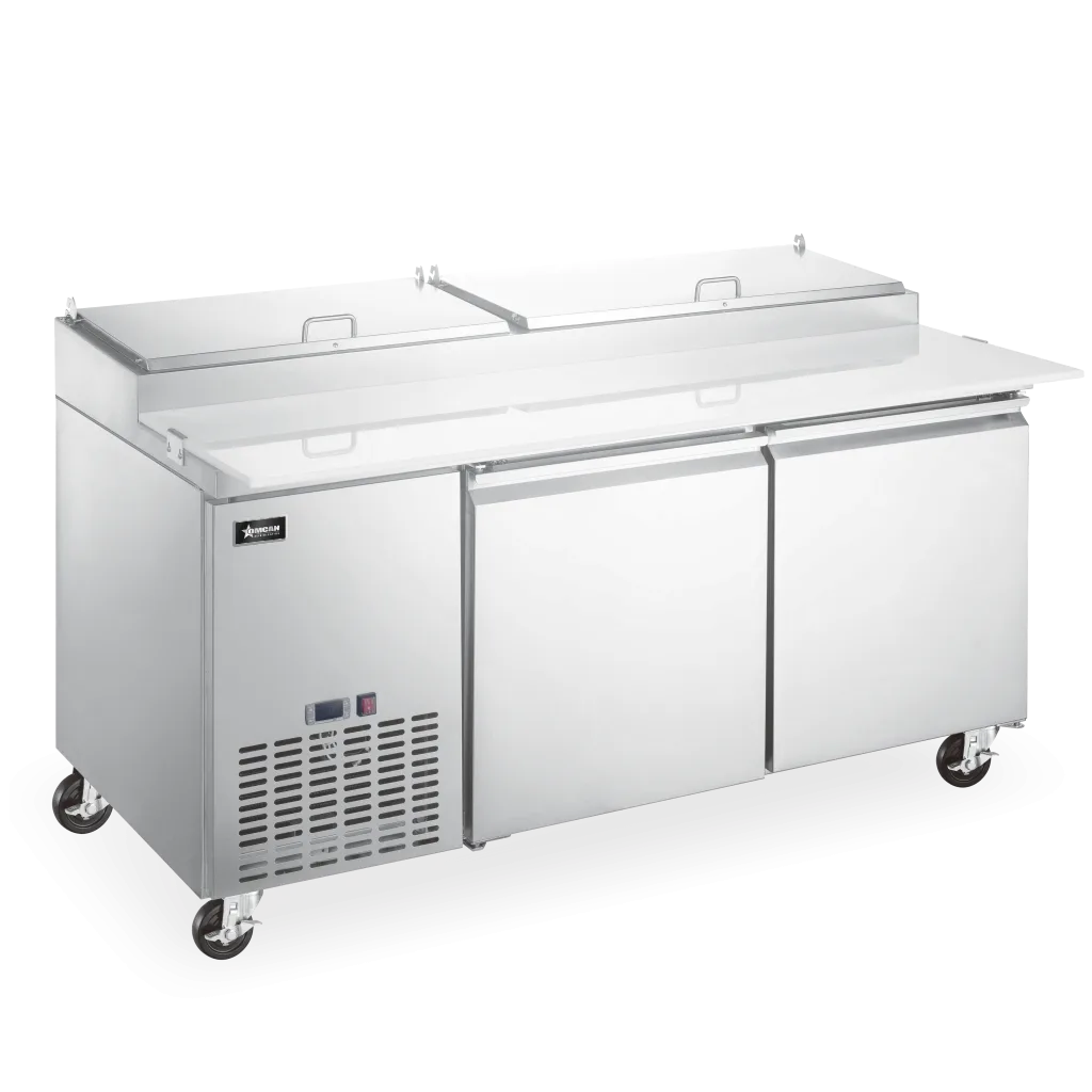 71″ Two (2) Door Refrigerated Pizza Prep Table, 17 cu.ft. (481 L), Stainless Steel