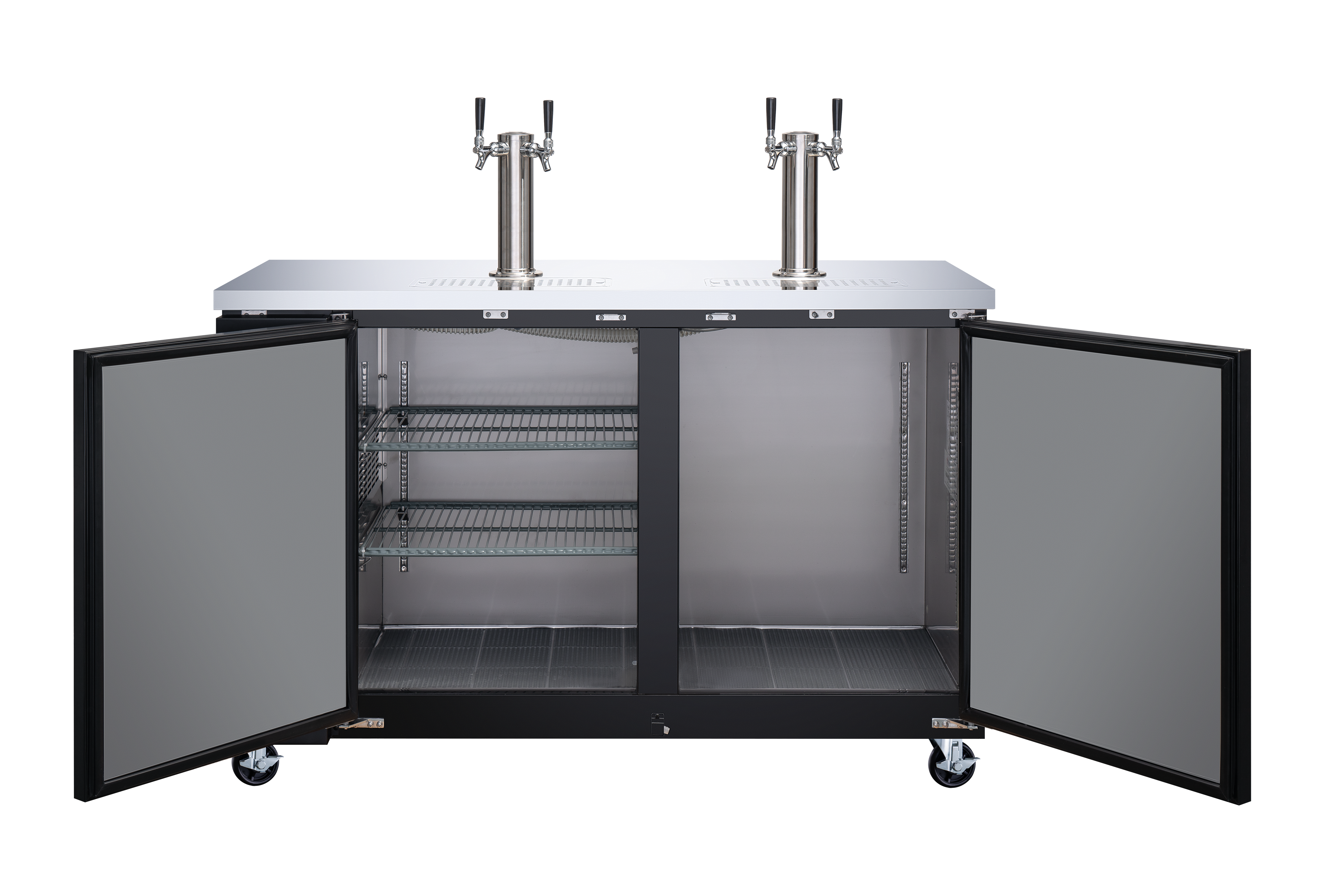 61″ Two (2) Door Kegerator / Beer Dispenser with 2 Taps, 15.8 cu.ft. (446 L)