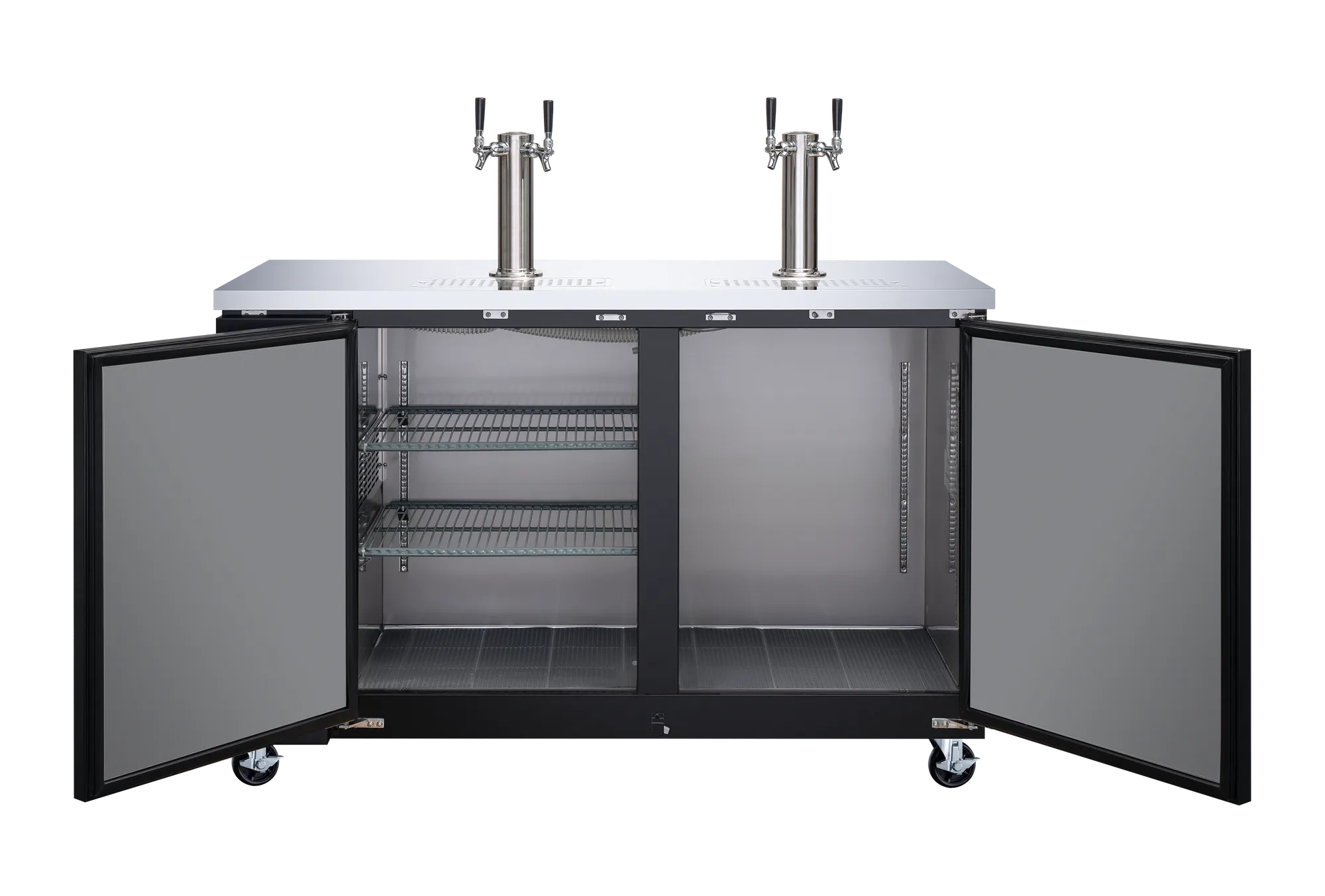 61″ Two (2) Door Kegerator / Beer Dispenser with 2 Taps, 15.8 cu.ft. (446 L)