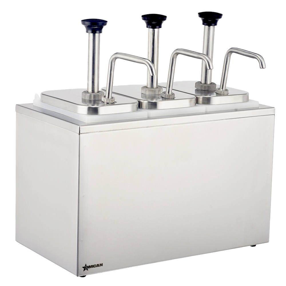 Stainless Steel Pump Condiment Dispenser (Triple)