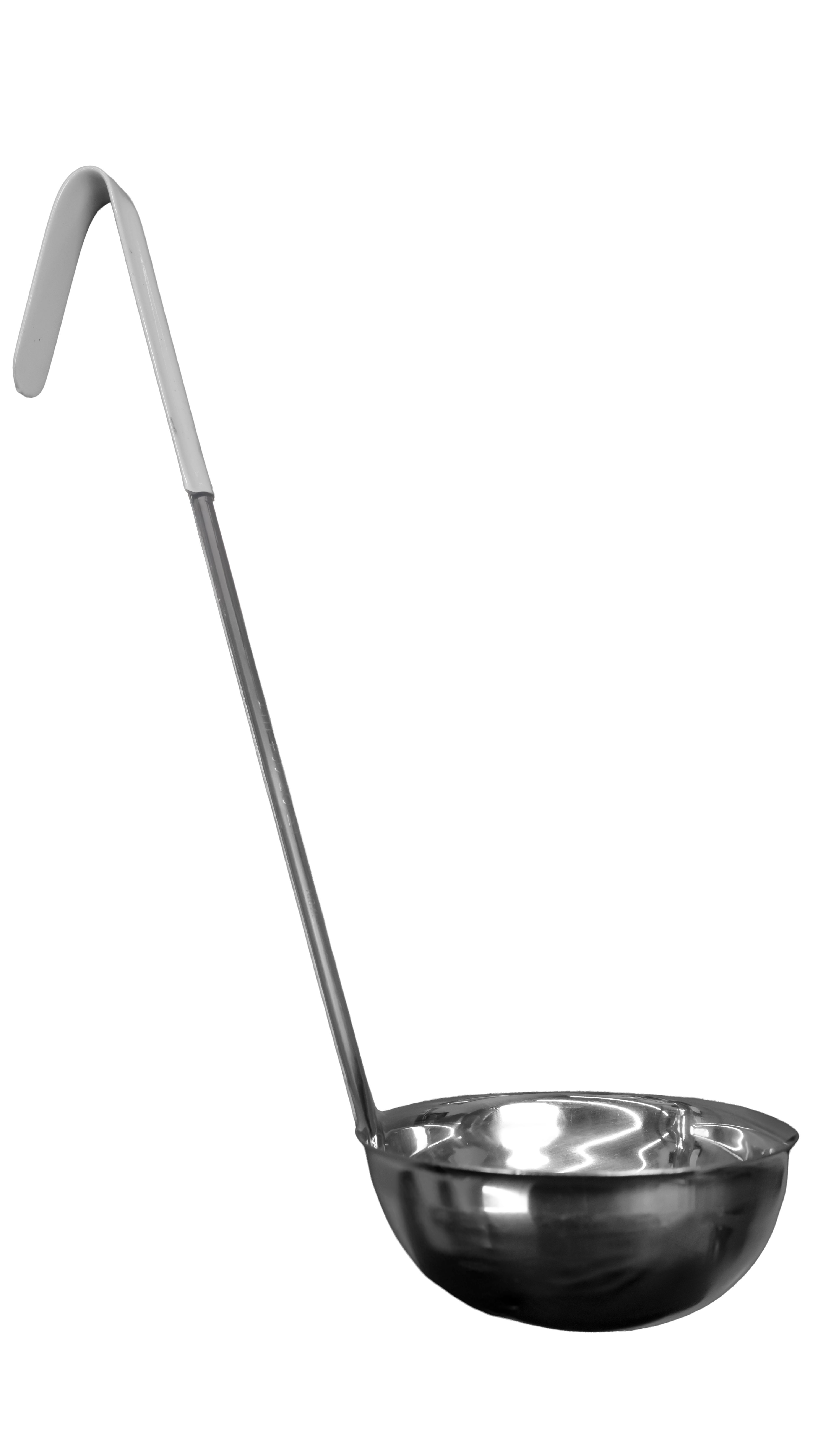 12 oz One-Piece Stainless Steel Ladle with Gray Handle
