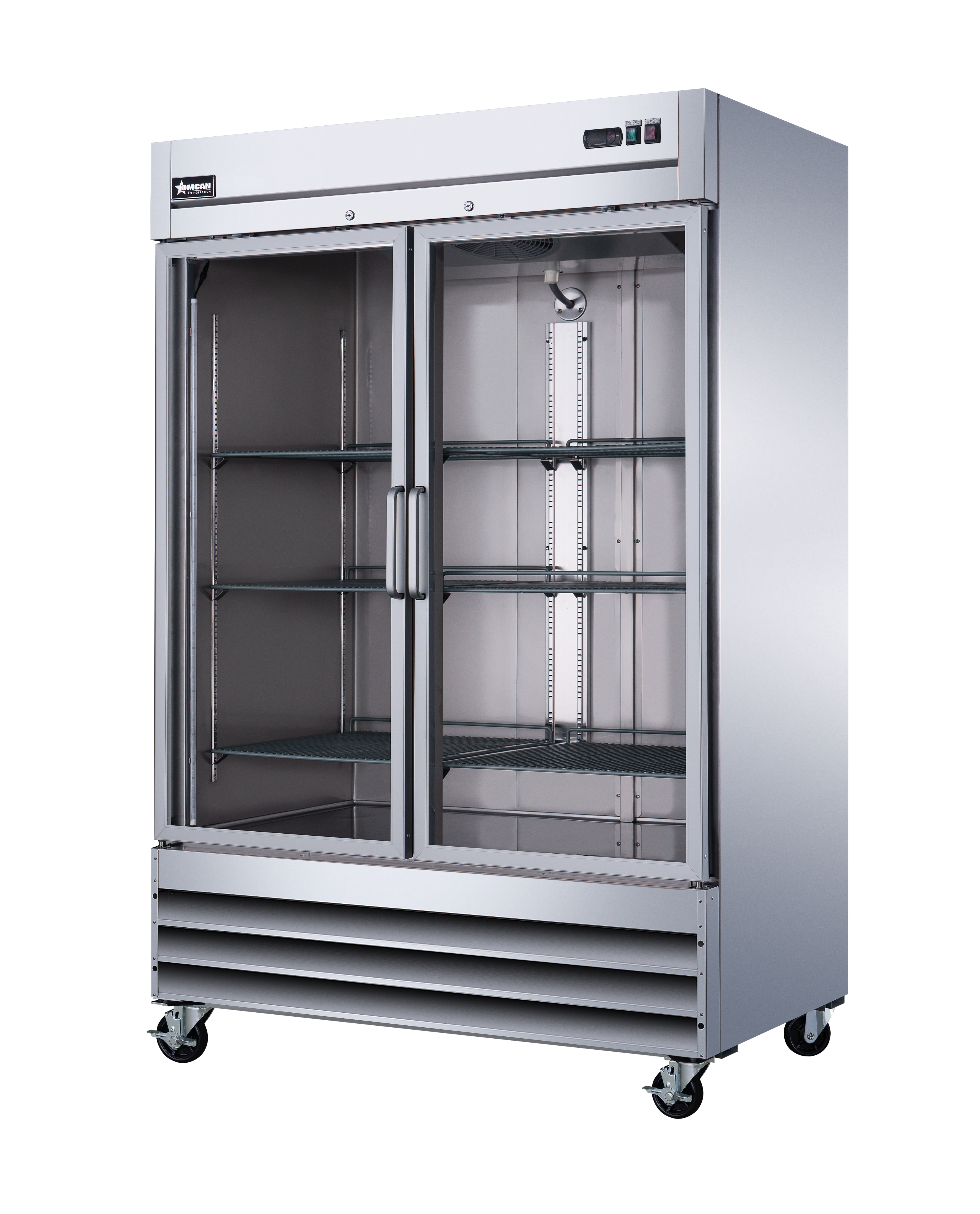 54″ Two (2) Glass Door Reach-In Refrigerator, 47 cu.ft. (1330 L), Stainless Steel