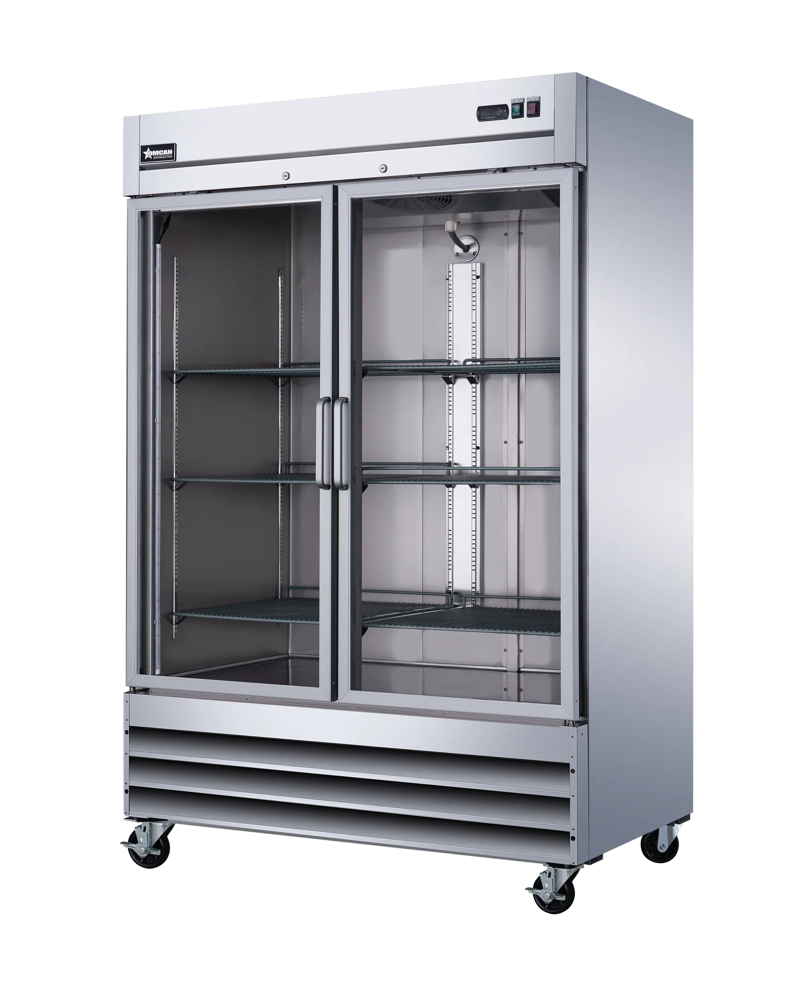54″ Two (2) Glass Door Reach-In Refrigerator, 47 cu.ft. (1330 L), Stainless Steel