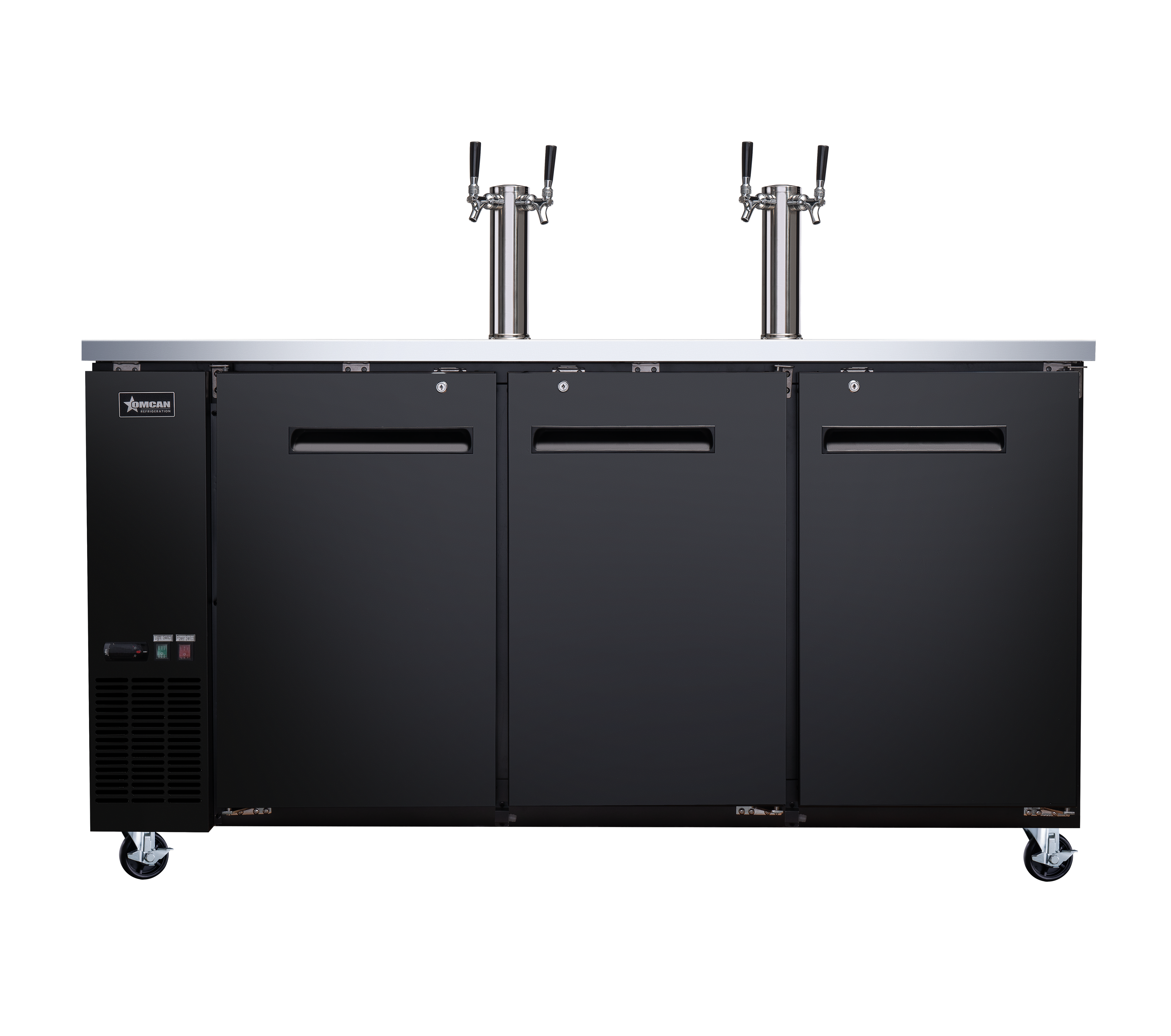 73″ Three (3) Door Kegerator / Beer Dispenser with 2 Taps, 19.6 cu.ft. (556 L)