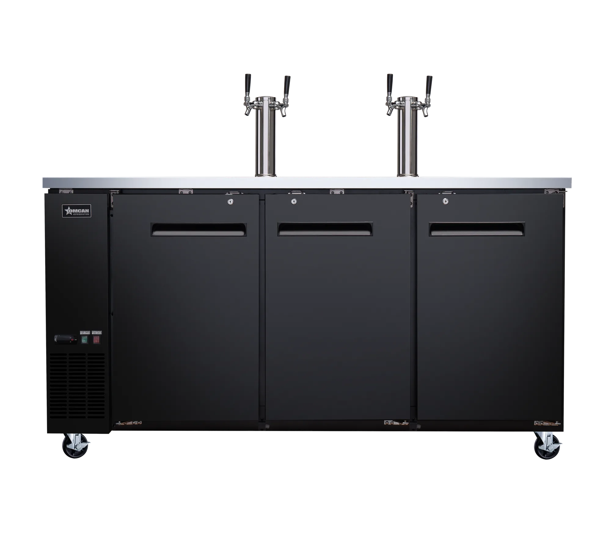 73″ Three (3) Door Kegerator / Beer Dispenser with 2 Taps, 19.6 cu.ft. (556 L)