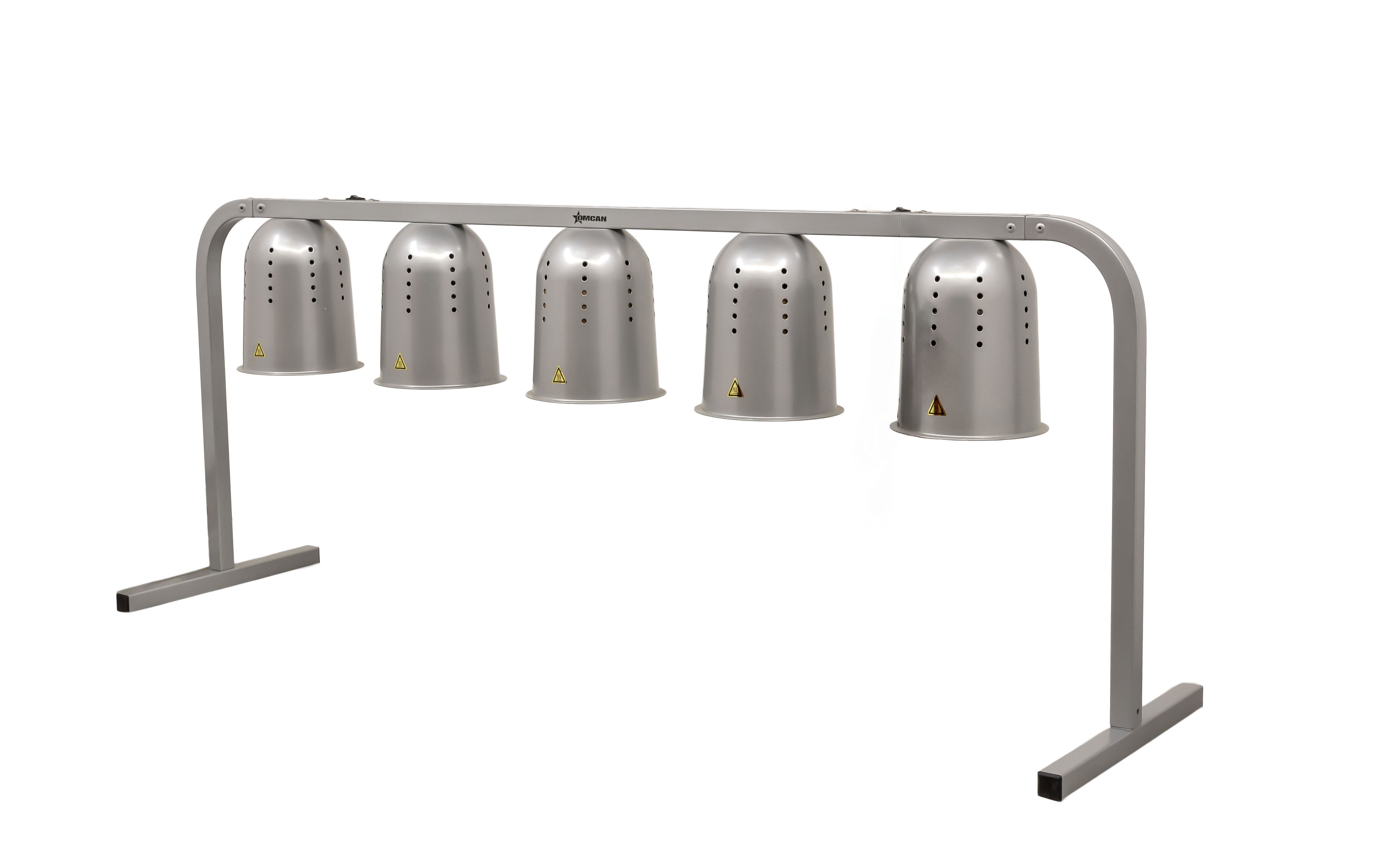 5-Bulb Commercial Portable Heat Lamp, Silver -  5 x 250W, 110V/60Hz/1Ph