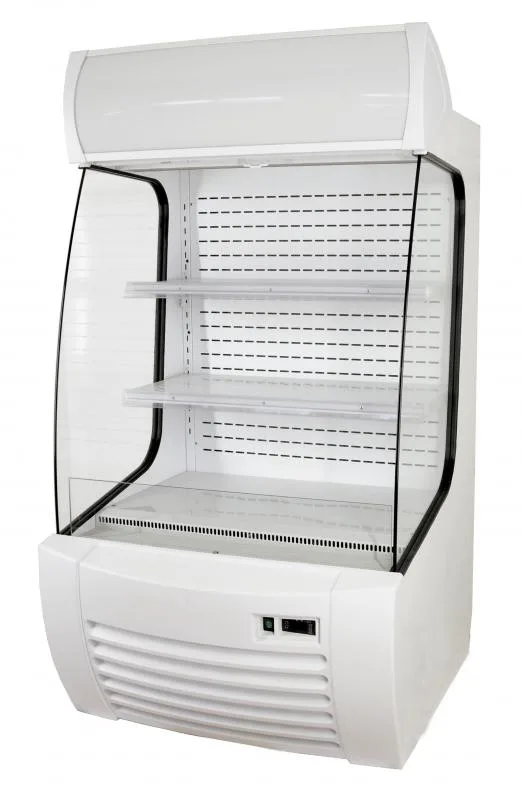 34″ Two (2) Shelf Refrigerated Floor Open Display Case, 12.7 cu.ft (360 L), White