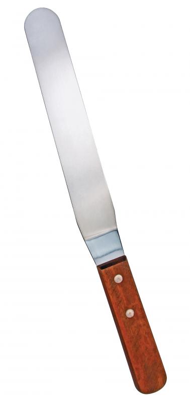 Stainless Steel Offset Baking / Icing Spatula with 8 1/2″ x 1 1/2″ blade and Wooden Handle