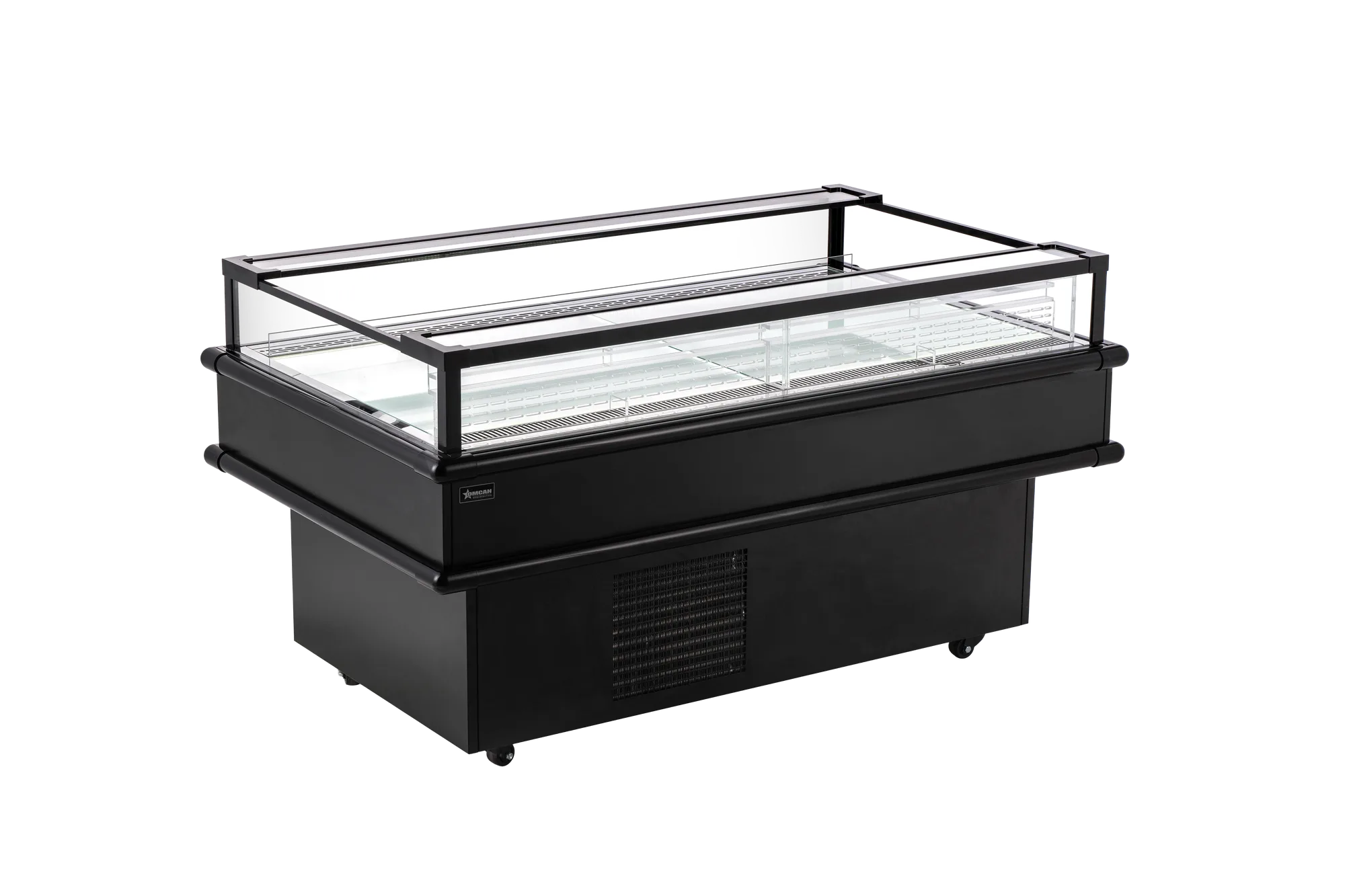 61” x 37.5” Refrigerated Island Top-Open Showcase, 7.1 cu.ft. (202 L), Black