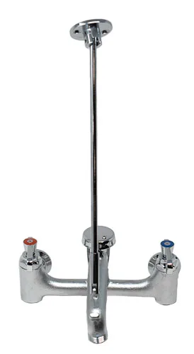 Wall Mounted Mop Sink Faucet With 6 1/2″ Swing Spout, 8″ Centers