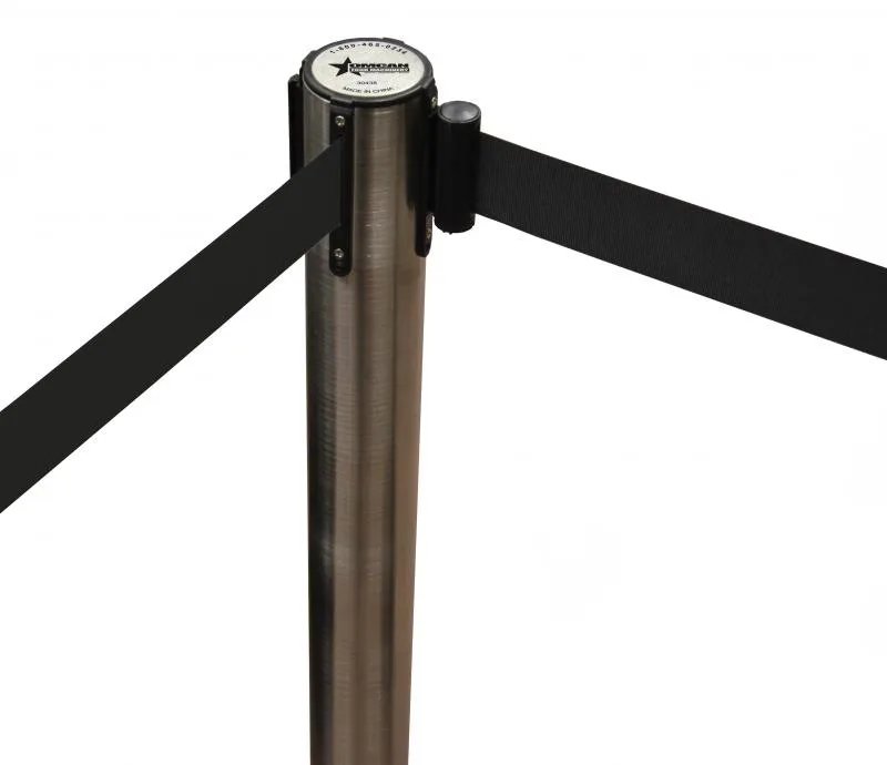 Stainless Steel Stanchions with Black Retractable Belt