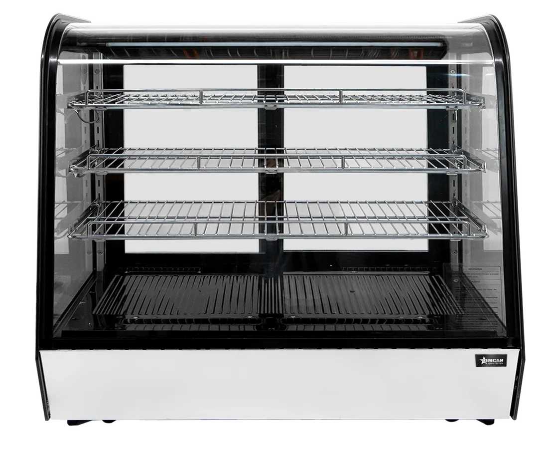 60″ Three (3) Shelf Countertop Curve Glass Refrigerated Display, 9.8 cu.ft. (277 L)