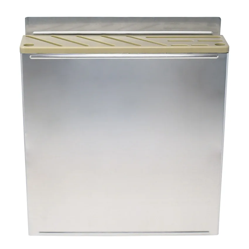 Stainless Steel Knife Rack with Tan Plastic Insert
