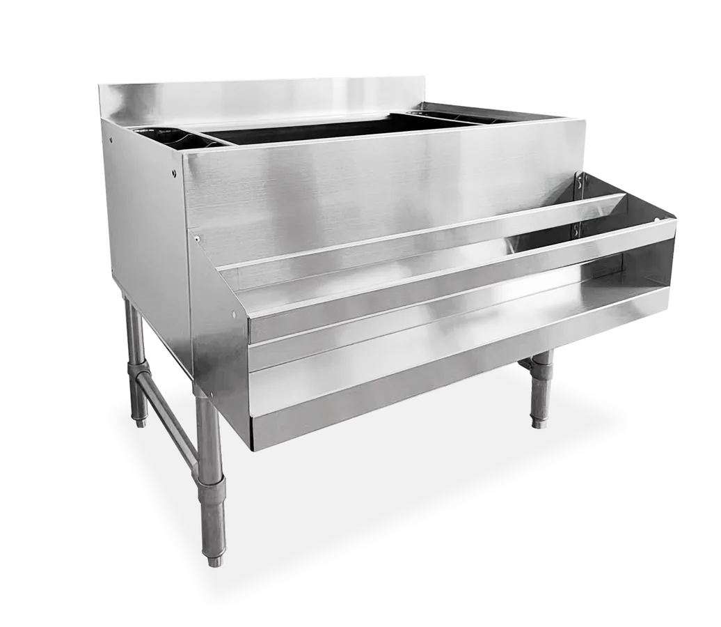 24″ Ice Bin with 3″ Backsplash and 2 Holders