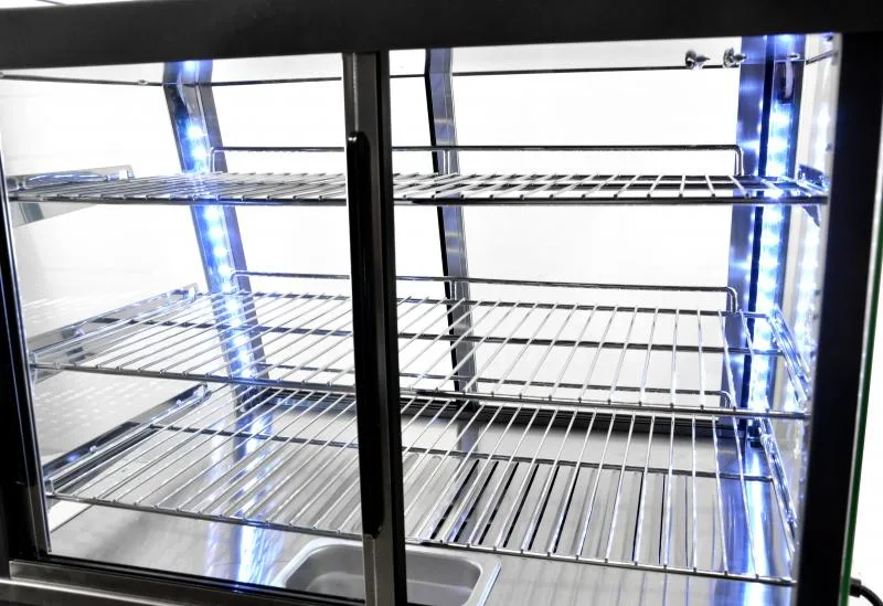 26" Display Warmer, 3 Shelves, Sliding Front and Back Doors, Self/Full-Service, 3.3 cu.ft. (96 L) Capacity