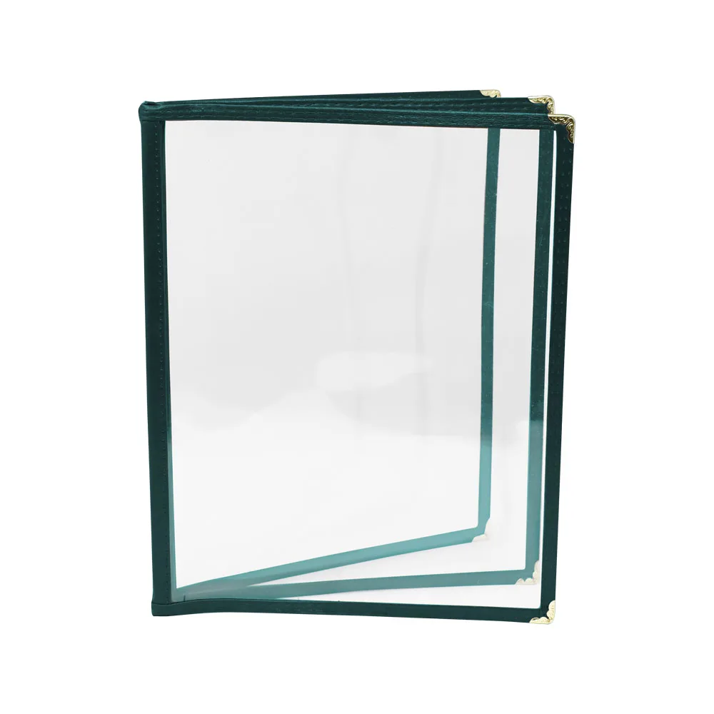 9 1/2″ x 11 3/4″ Green Three-Page Menu Holder