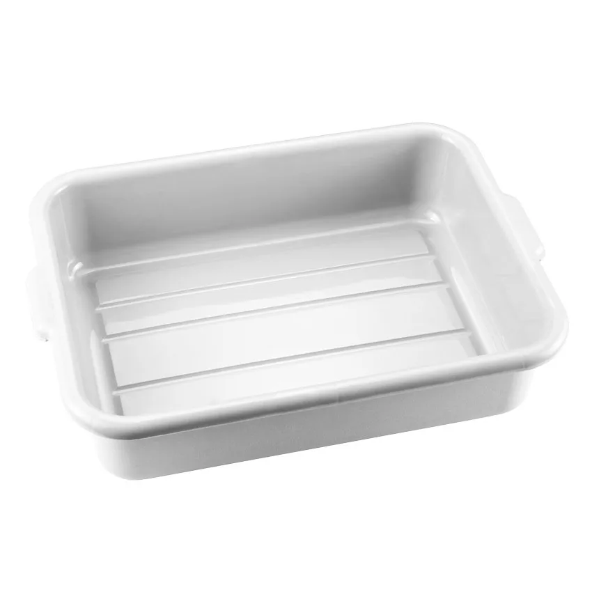 21.5″ x 15.5″ x 5″ Standard Polypropylene White Bus Box
