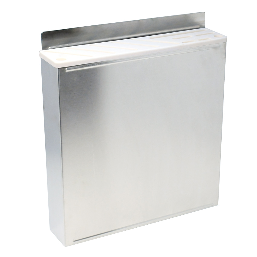 Stainless Steel Knife Rack with White Plastic Insert