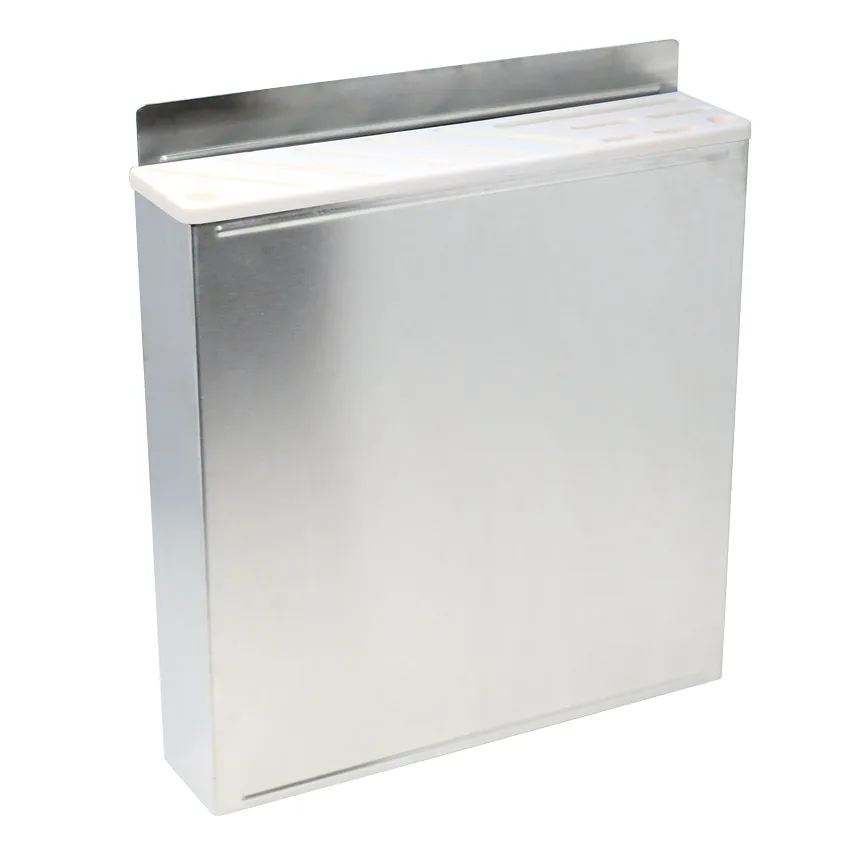 Stainless Steel Knife Rack with White Plastic Insert