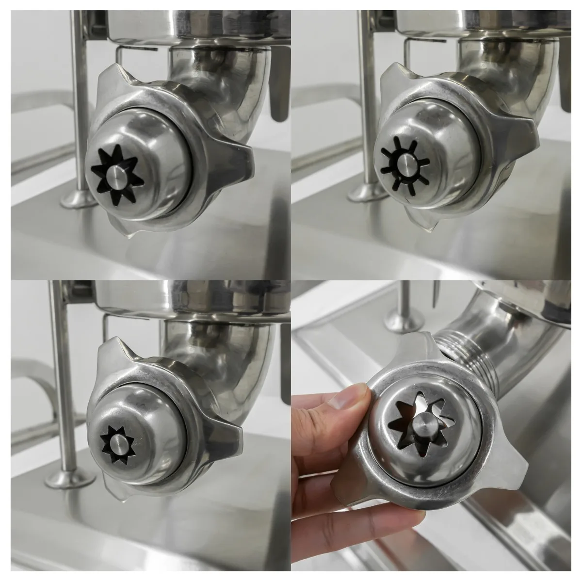 Set of 4 Stainless Steel Churro Nozzles Attachment for Sausage Stuffer