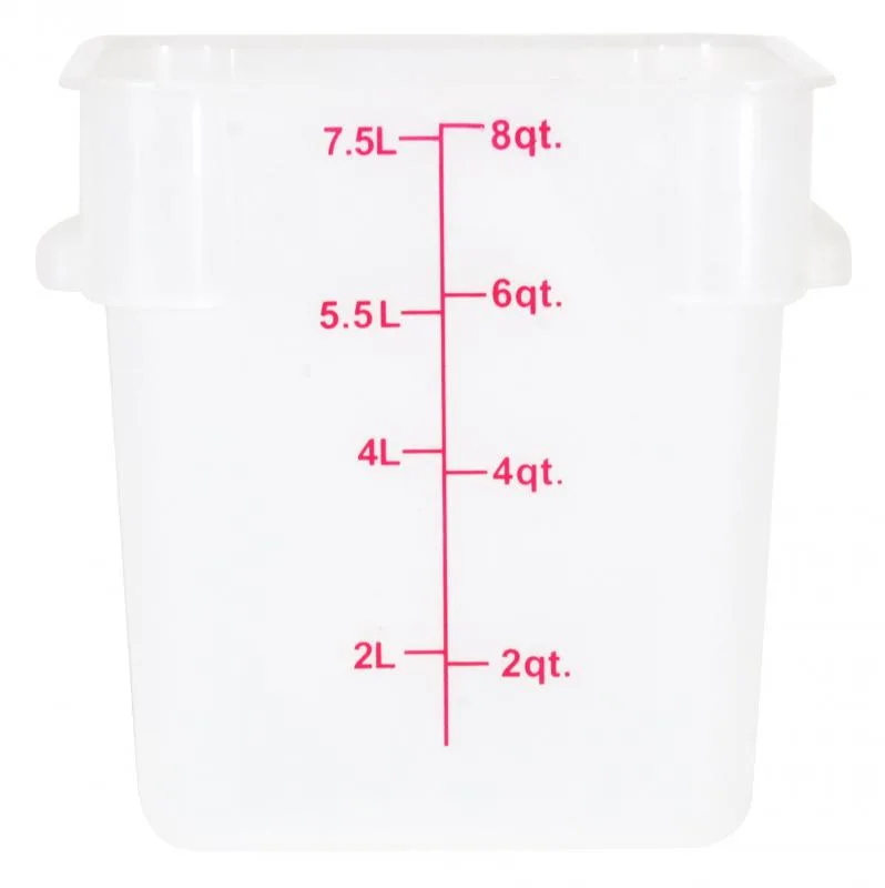 8 qt Polypropylene Translucent Square Food Storage Container