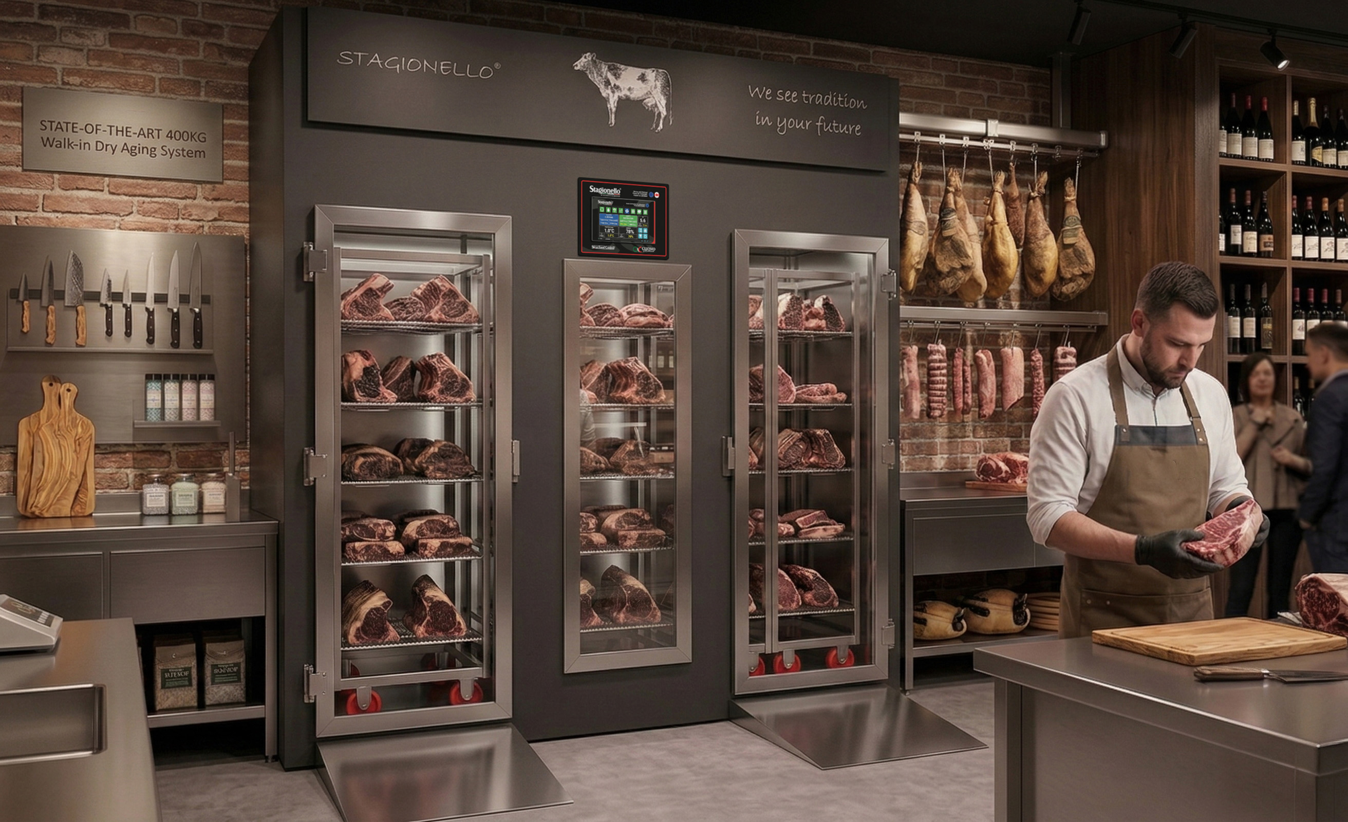 Stagionello® Maturmeat® 400 kg Meat Curing Cabinet with ClimaTouch® & Fumotic®
