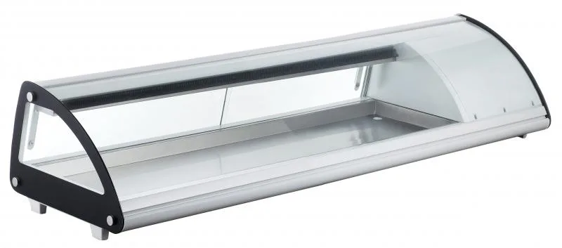 58″ Refrigerated Sushi Showcase with Curved Glass, 2.93 cu.ft. (83L), White