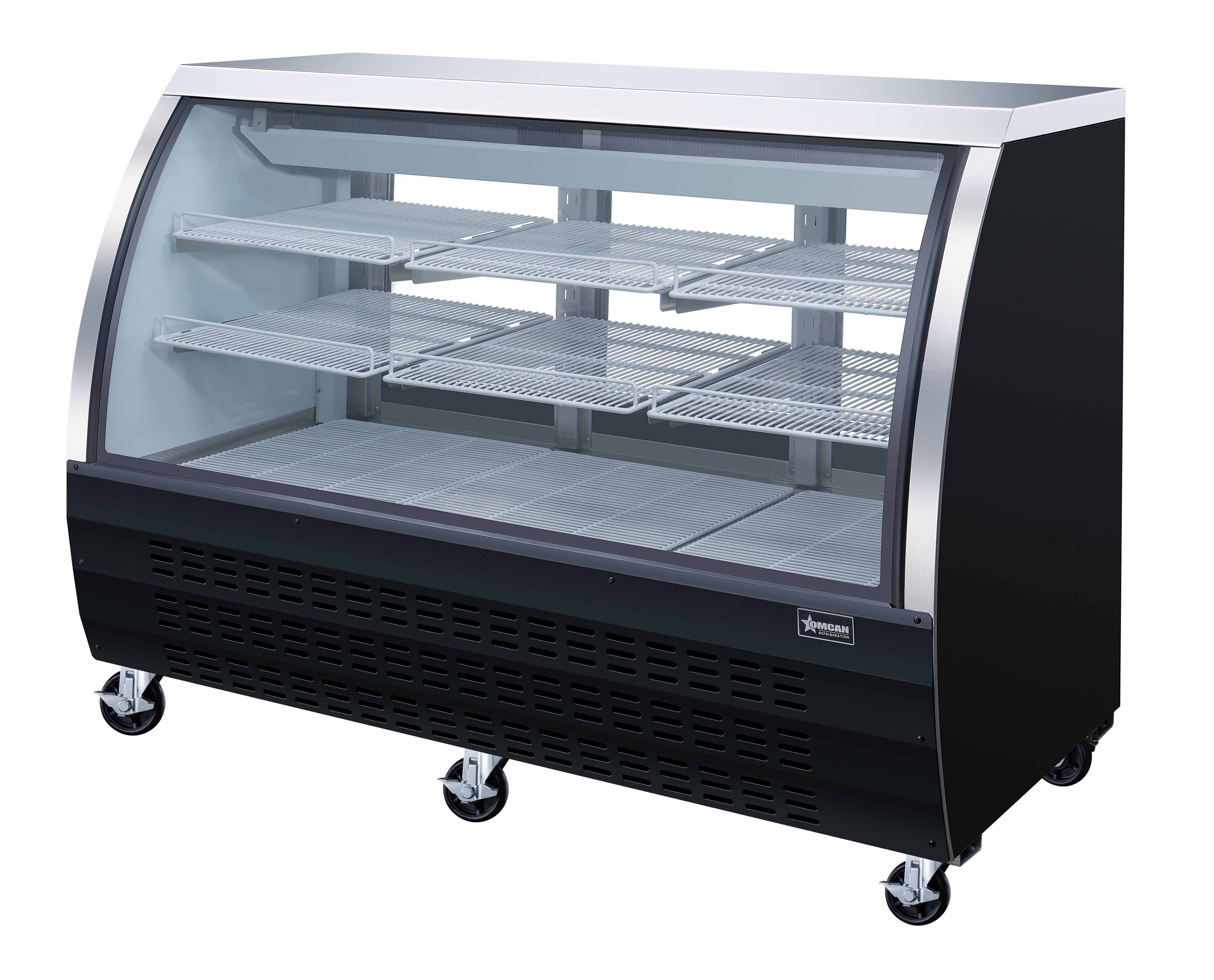 64″ Two (2) Shelf Floor Refrigerated Showcase, 22 cu.ft. (620 L), Black