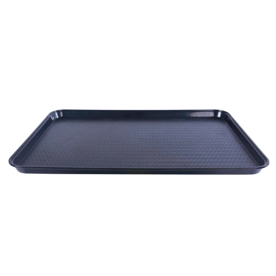 18″ x 30″ Black ABS Plastic Food and Produce Display / Merchandising Tray