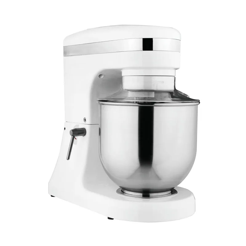 7 qt White Countertop Planetary Mixer with Guard – 110V, 270W