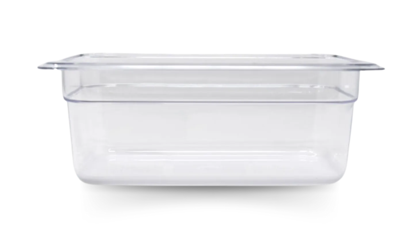 GN 1/4 Fourth-size Polycarbonate Clear Food Pan, 4″ Deep